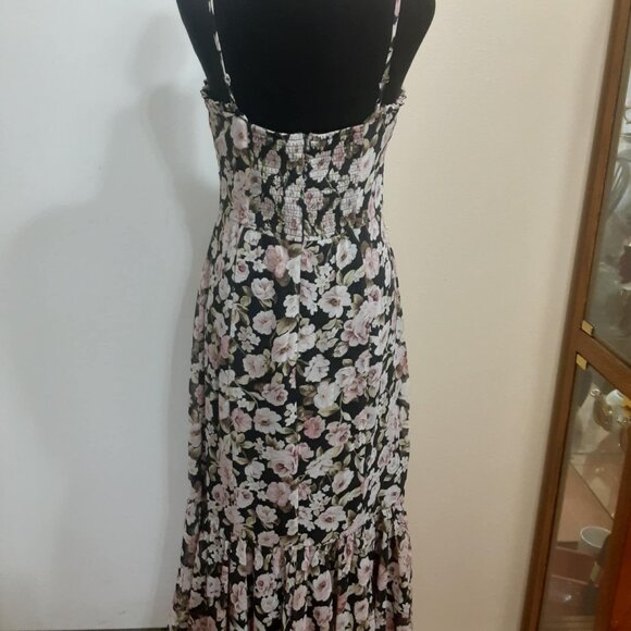 Altar'D State Size Large Chaya Floral Ruffle Spaghetti Strap Smocked Midi Dress - Picture 6 of 16
